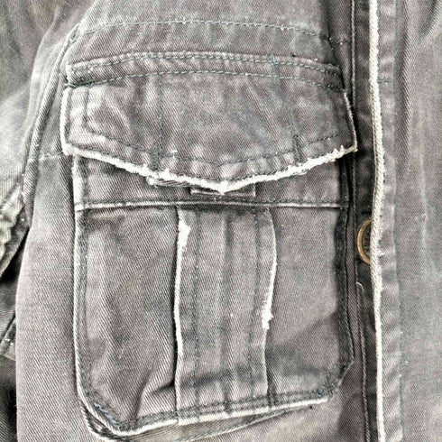 アバクロンビーアンドフィッチ Abercrombie & Fitch ロゴ刺繍 エポレット付き ハイネック ジップアップジャケット メンズ import:S