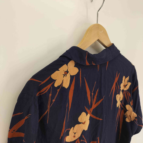 BONHOMME USA製 総柄 花柄 開襟 オープンカラー S/S アロハ シャツ レディース import:M