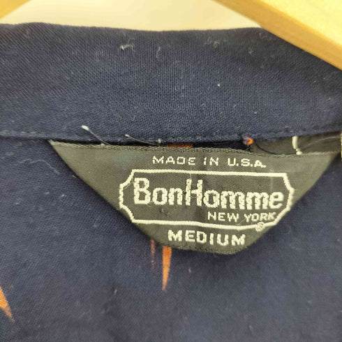 BONHOMME USA製 総柄 花柄 開襟 オープンカラー S/S アロハ シャツ レディース import:M