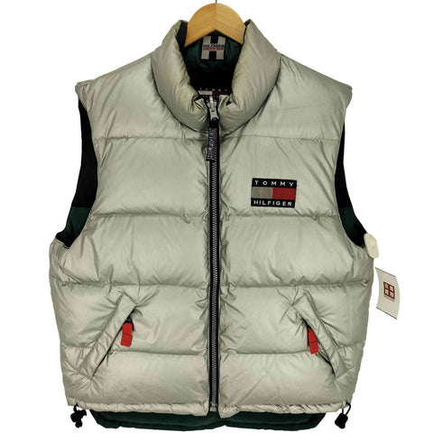トミーヒルフィガー TOMMY HILFIGER 90S ATHLETIC GEAR ロゴ ワッペン リバーシブル ダウン ベスト メンズ import:L