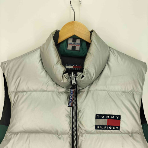 トミーヒルフィガー TOMMY HILFIGER 90S ATHLETIC GEAR ロゴ ワッペン リバーシブル ダウン ベスト メンズ import:L