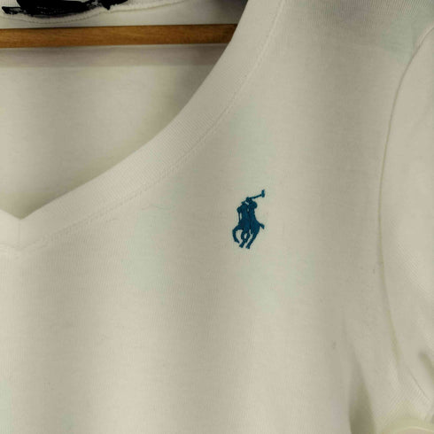 ラルフローレンスポーツ RALPH LAUREN SPORT スモールポニー刺繍 S/S VネックTシャツ レディース import:L