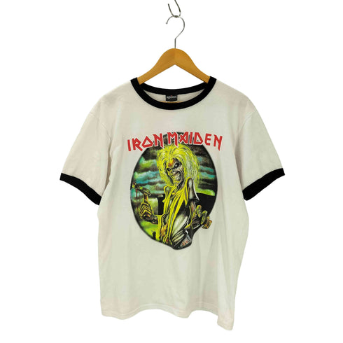 両面 バンドプリントクルーネック リンガーTシャツ メンズ JPN:L