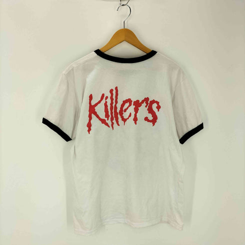 両面 バンドプリントクルーネック リンガーTシャツ メンズ JPN:L
