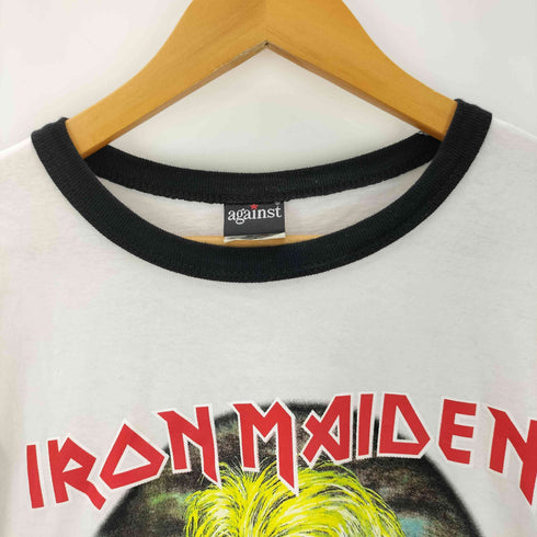 両面 バンドプリントクルーネック リンガーTシャツ メンズ JPN:L
