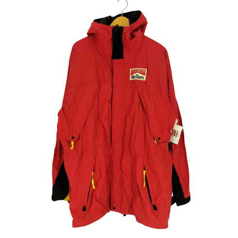 マルボロ Marlboro 90S ADVENTURE TEAM ジップアップ 裏地メッシュ フーデッド ナイロンジャケット コピーライト 1992年 DEADSTOCK デッドストック メンズ import:L