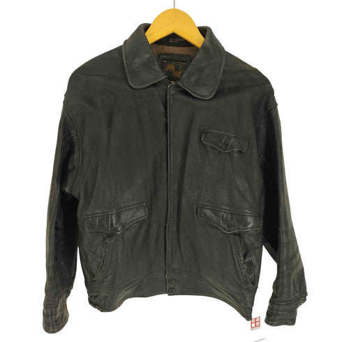 80-90S High Class 裏地ハラコ 片爪 YKK ジップ レザー ジャケット メンズ