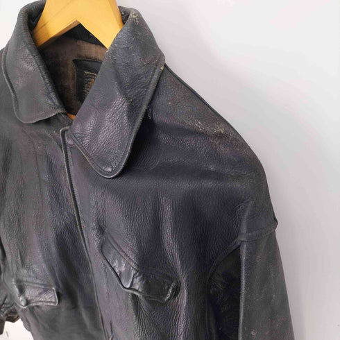 80-90S High Class 裏地ハラコ 片爪 YKK ジップ レザー ジャケット メンズ