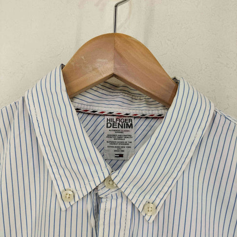 トミーヒルフィガーデニム TOMMY HILFIGER DENIM ストライプ柄シャツ メンズ LARGE