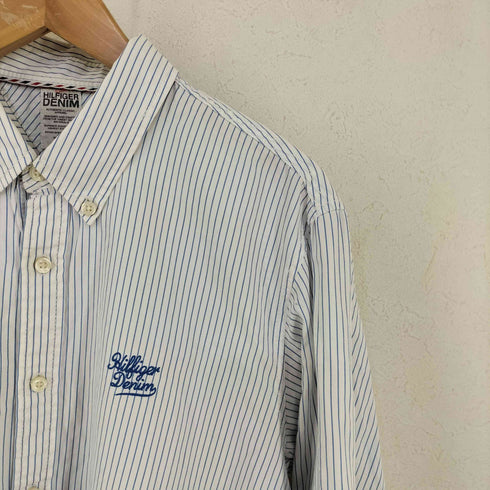 トミーヒルフィガーデニム TOMMY HILFIGER DENIM ストライプ柄シャツ メンズ LARGE