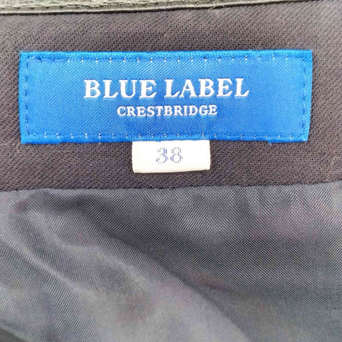 ブルーレーベルクレストブリッジ BLUE LABEL CRESTBRIDGE 金ボタンウールチェック巻きスカート レディース 38