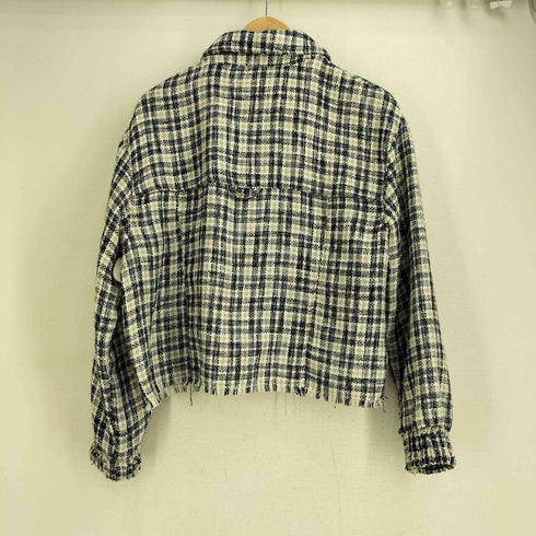 ザラ ZARA チェック ツイードシャツ ジャケット レディース import:M