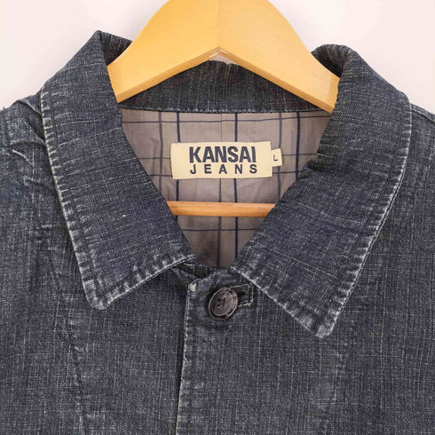 カンサイジーンズ KANSAI JEANS 裏地チェック デニム カバーオール メンズ JPN:L
