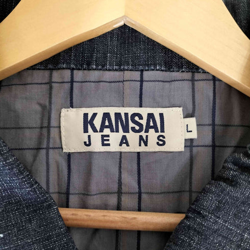 カンサイジーンズ KANSAI JEANS 裏地チェック デニム カバーオール メンズ JPN:L