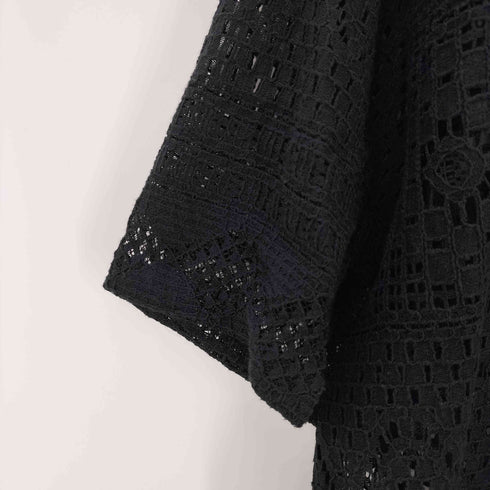 エマクローズ EMMA CLOTHES レースアミ ボックスルーズシルエットS/Sシャツ クロシェシャツ メンズ JPN:L