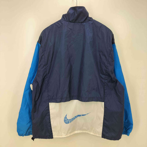 ナイキ NIKE 90S 白タグ スウッシュ刺繍 裏地メッシュ スタンドネック ジップアップナイロンジャケット メンズ import:M