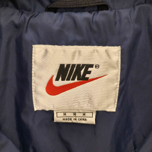ナイキ NIKE 90S 白タグ スウッシュ刺繍 裏地メッシュ スタンドネック ジップアップナイロンジャケット メンズ import:M