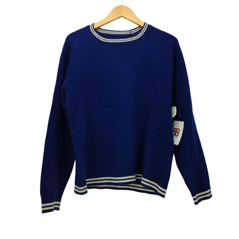ジュンヤワタナベコムデギャルソンマン JUNYA WATANABE COMME des GARCONS MAN 2002AW ウールナイロン 襟裾ボーダー ロングスリーブニットセーター メンズ JPN:M