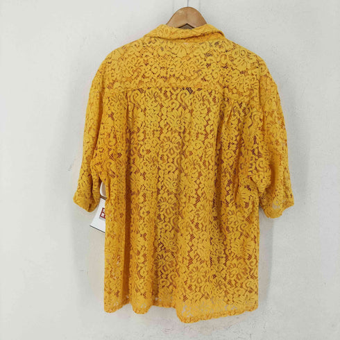 ニッチ niche. OPEN COLLAR S/S SHIRTS-LACE FLOWER メンズ import:L