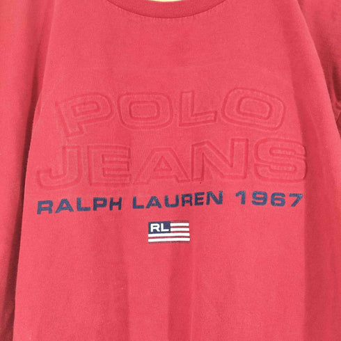ポロジーンズカンパニーラルフローレン POLO JEANS COMPANY RALPH LAUREN 90S フロントプリント S/S Tシャツ メンズ import:XL