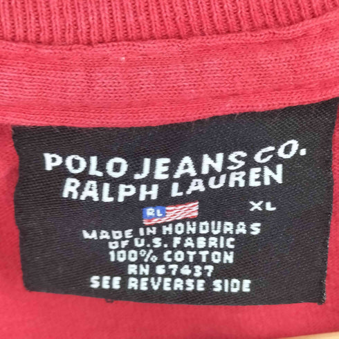 ポロジーンズカンパニーラルフローレン POLO JEANS COMPANY RALPH LAUREN 90S フロントプリント S/S Tシャツ メンズ import:XL