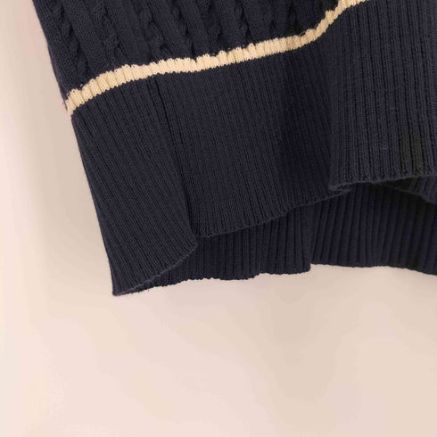 コムデギャルソンオム COMME des GARCONS HOMME 生地切替 コットンウール ケーブルニットベスト メンズ JPN:S
