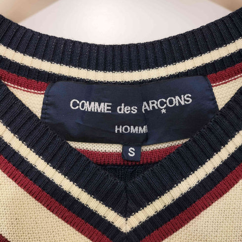 コムデギャルソンオム COMME des GARCONS HOMME 生地切替 コットンウール ケーブルニットベスト メンズ JPN:S