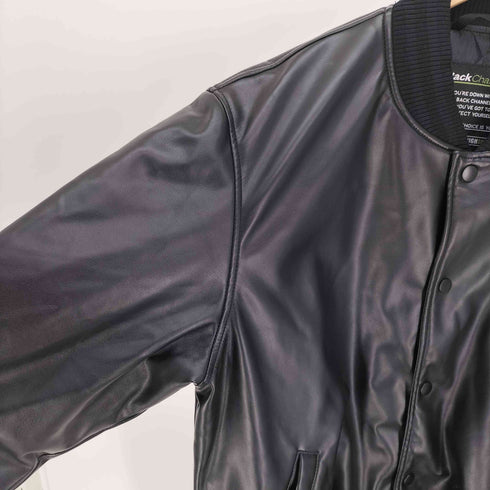 バックチャンネル Back Channel Fake Leather Stadium Jacket フェイクレザー スタジアム ジャケット スタジャン メンズ import:XL