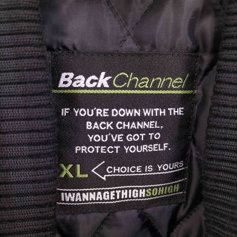 バックチャンネル Back Channel Fake Leather Stadium Jacket フェイクレザー スタジアム ジャケット スタジャン メンズ import:XL