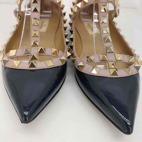 ヴァレンティノガラヴァーニ VALENTINO GARAVANI ロックスタッズ エナメル フラットパンプス レディース 35 1/2