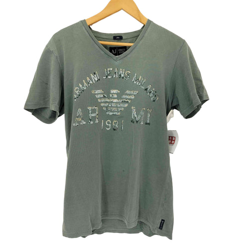 エンポリオアルマーニ EMPORIO ARMANI Vネック フロントプリント S/S Tシャツ メンズ import:M