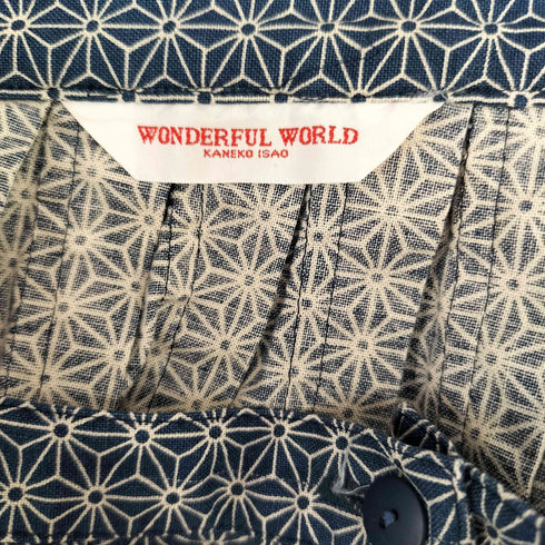 カネコイサオ KANEKO ISAO WONDERFUL WORLD フロントボタン 総柄フレアスカート レディース