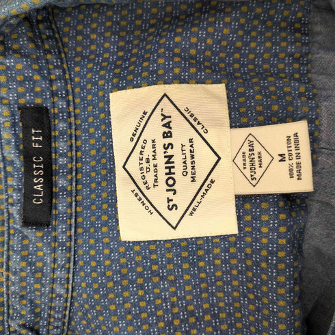 セントジョンズベイ STJOHNS BAY 00s CLASSIC FIT 総柄 ボタンダウン半袖シャツ メンズ M