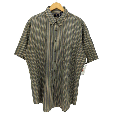 ピューリタン PURITAN 90s ストライプ 半袖 ボタンダウンシャツ メンズ import:XL