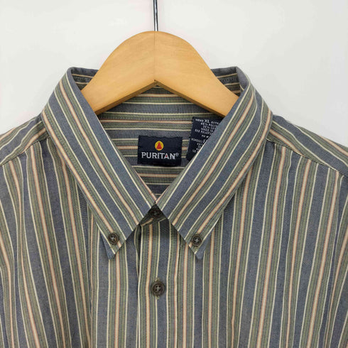 ピューリタン PURITAN 90s ストライプ 半袖 ボタンダウンシャツ メンズ import:XL