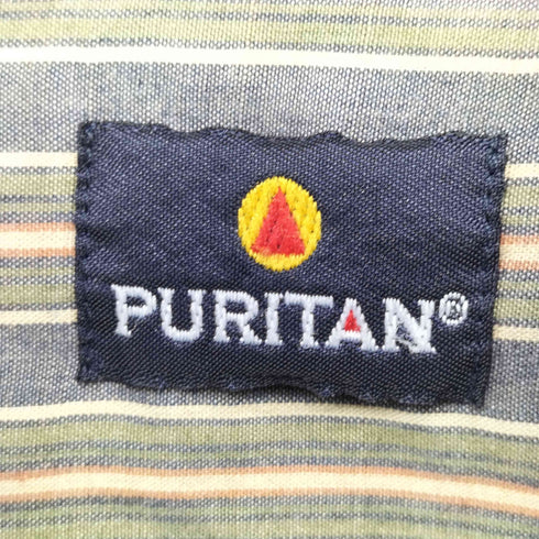 ピューリタン PURITAN 90s ストライプ 半袖 ボタンダウンシャツ メンズ import:XL