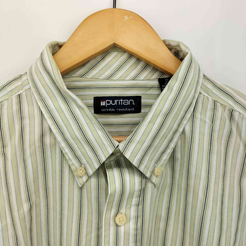 ピューリタン PURITAN 90s ストライプ 半袖 ボタンダウンシャツ メンズ import:XL