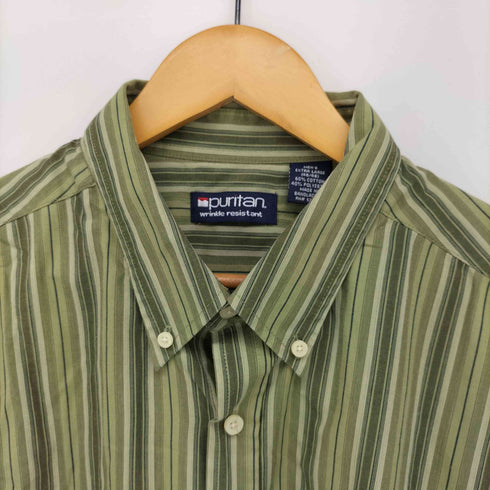 ピューリタン PURITAN 90s ストライプ 半袖 ボタンダウンシャツ メンズ import:XL