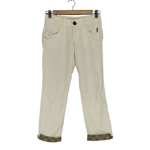 バーバリーブルーレーベル BURBERRY BLUE LABEL ストレッチスリム クロップドパンツ レディース 36