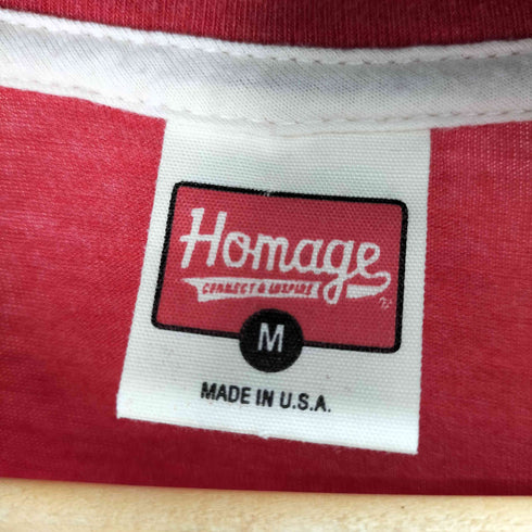homage S/S USA製 フロントデザインプリントクルーネックTシャツ レディース import:M