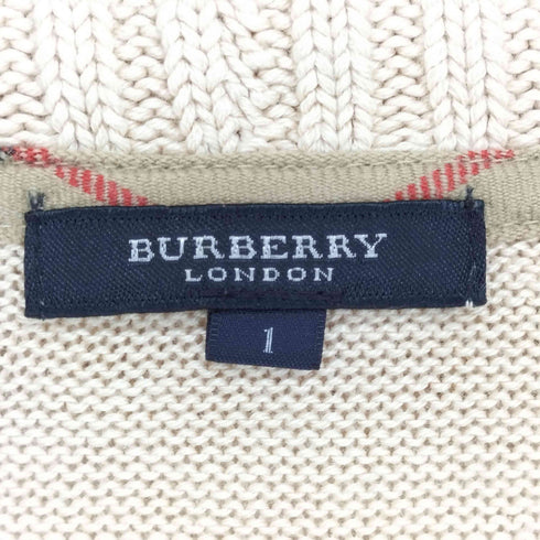 バーバリーロンドン BURBERRY LONDON シルク カシミヤ混 ショールカラー ニット セーター レディース 1