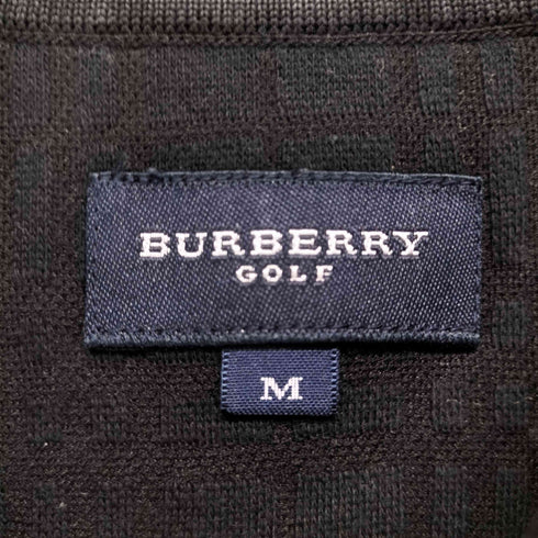 バーバリーゴルフ BURBERRY GOLF チェック総柄 長袖ポロシャツ レディース M