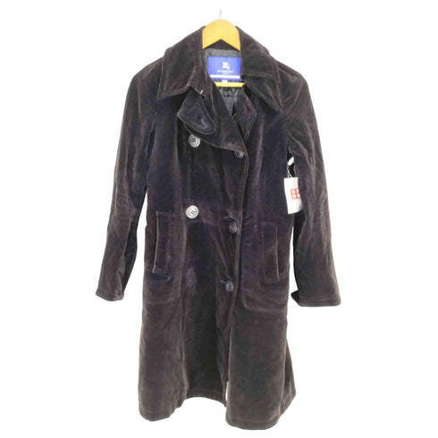 バーバリーブルーレーベル BURBERRY BLUE LABEL ベロア調トレンチコート レディース 38