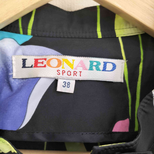 レオナールスポーツ LEONARD SPORT 花柄 ポリ クロップド フーデットジャケット レディース JPN:38