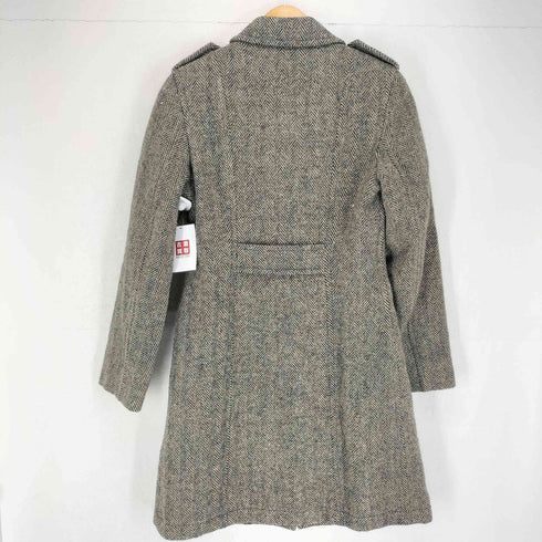 バーバリーブルーレーベル BURBERRY BLUE LABEL ウールヘリンボーンツイードステンカラーコート レディース 38