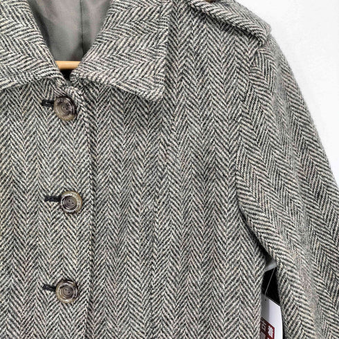 バーバリーブルーレーベル BURBERRY BLUE LABEL ウールヘリンボーンツイードステンカラーコート レディース 38