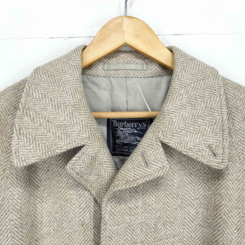 バーバリーズ BURBERRYS 70S~ STYLEDタグ ウールツイードヘリンボーンステンカラーコート メンズ
