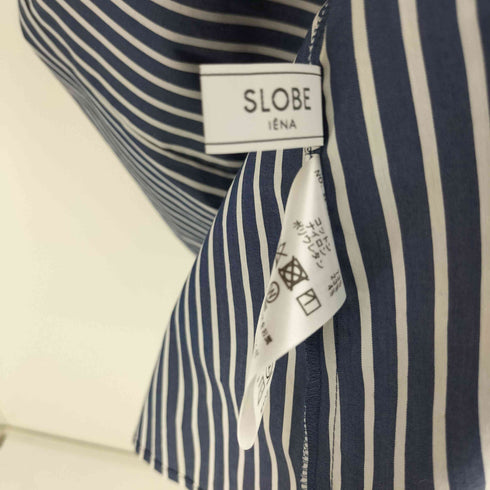 スローブイエナ SLOBE IENA 22SS ストライプ フリル ノースリーブ ブラウス レディース