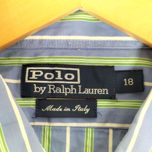ポロバイラルフローレン Polo by RALPH LAUREN 90s イタリア製 ノーポニー ストライプ シャツ メンズ 18