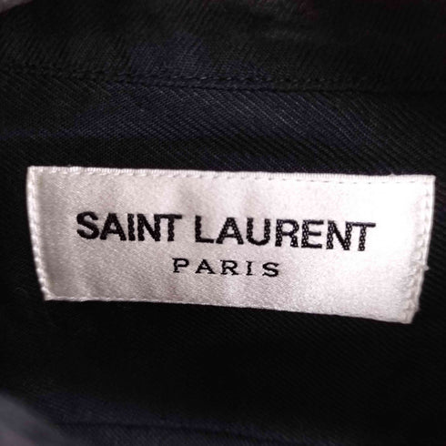 サンローランパリ SAINT LAURENT PARIS L/S ヘンリーネックレーヨンシャツ メンズ